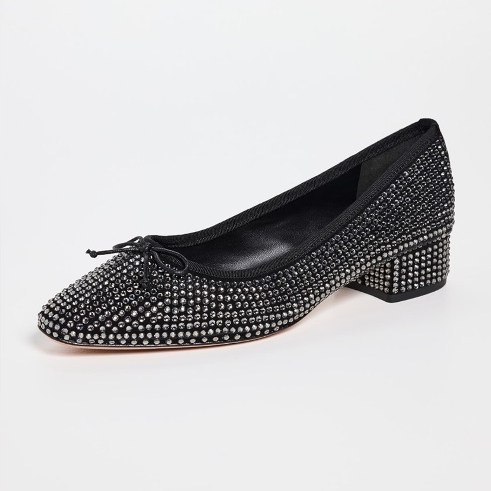 Veronica Beard Cade Crystal Studded Embellished Mary Jane Ballerina Pumps Sz 10